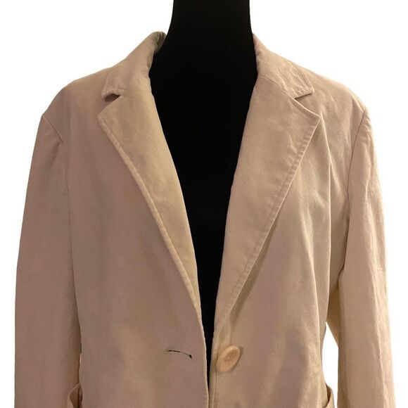 Gap Cream Y2K Velvet Long Sleeve Blazer Size 20‎ - Picture 2 of 13